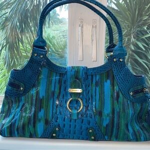 Sharif Vibrant Blue and Green Shoulder Bag